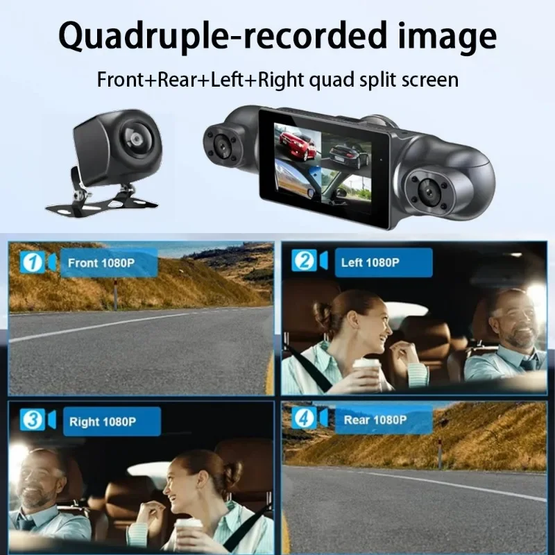 New Four Record 1080P Car Recorder HD Infrared Night Vision WIFI Reversing Image Car Dvr With 170 Degree Wide Angle