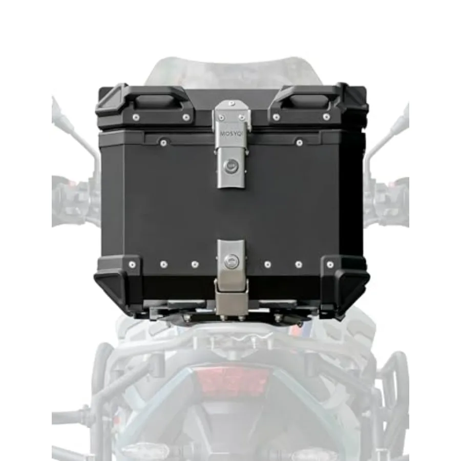 

Motorcycle Tail Bag 35L Waterproof Aluminum Top Case Box for Helmet Storage with Security Lock Durable Motorcycle Trunk Luggage