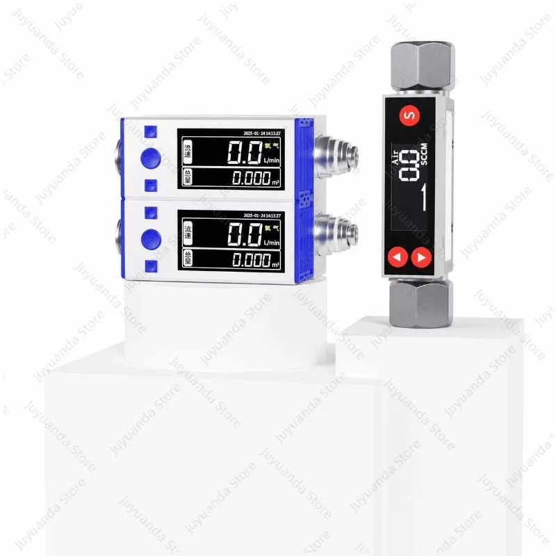 Digital Micro Gas Flowmeter OLED Display Thermal Mass Flow Meter 4-20mA 0-5V Output for Process Control