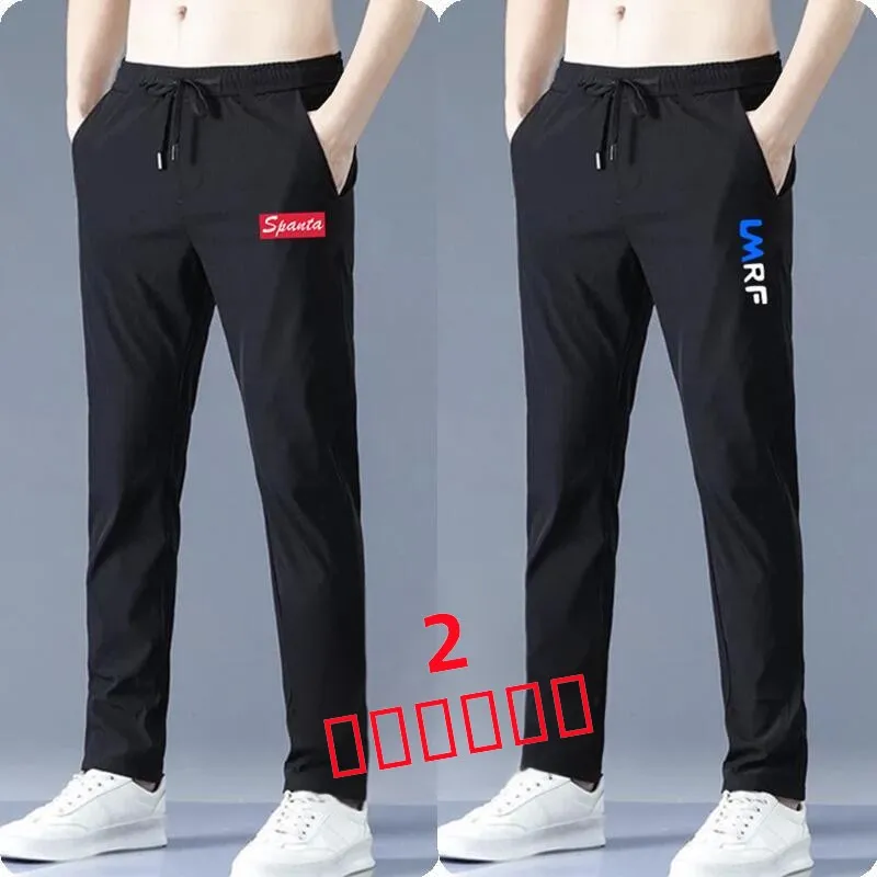 

Trendy Men's Loose Fit Summer Thin Straight Leg Casual Sports Pants Low Elasticity mid Low Waist Youth Popular Long Pants