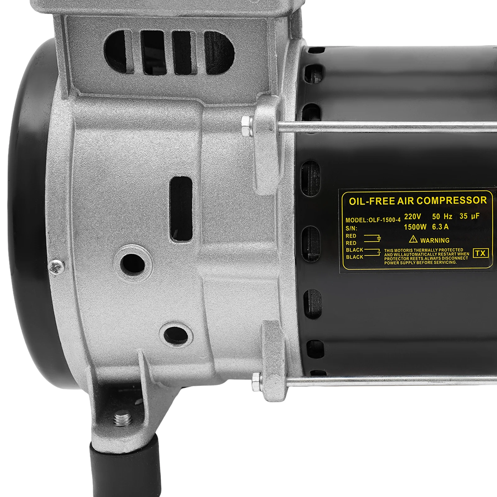 Luftkompressor-Pumpenkopf 980W/1500W Reinkupfermotor 220V 140L/Min Pumpenkopf mit Schalldämpfern für Industrie- und Heimgebrauch – Detail 4