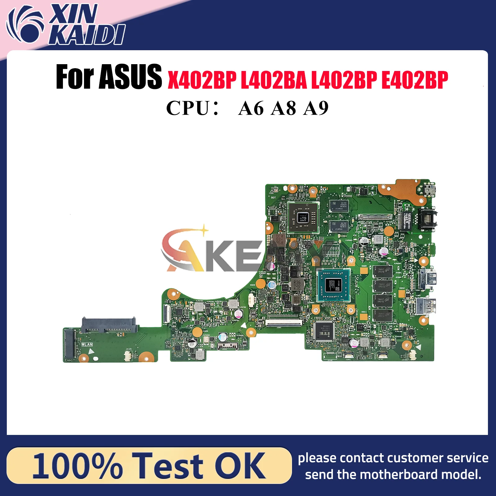 

E402BP Материнская плата для ноутбука ASUS EeeBook X402BA E402B L402BA L402BP E402BP X402BP Материнская плата с процессором A6 A8 A9 ОК быстрая доставка