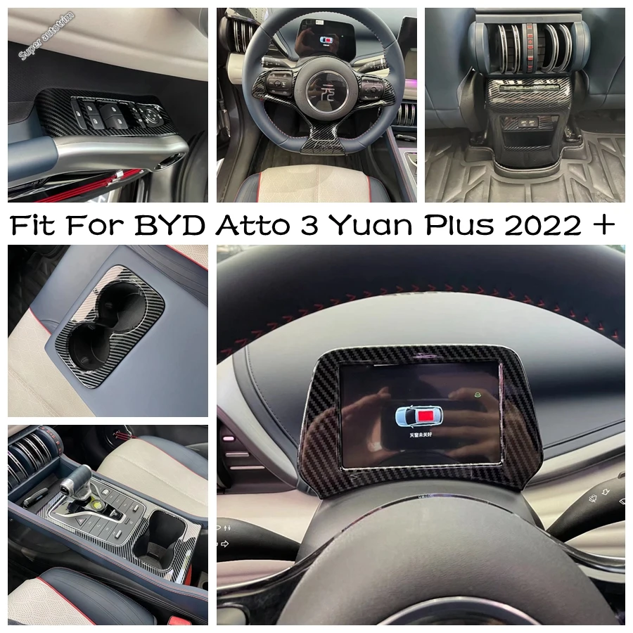 

Window Lift / Steering Wheel / Gear Shift Water Cup Panel / Speaker Cover Trim Accessories For BYD Atto 3 Yuan Plus 2022 - 2024