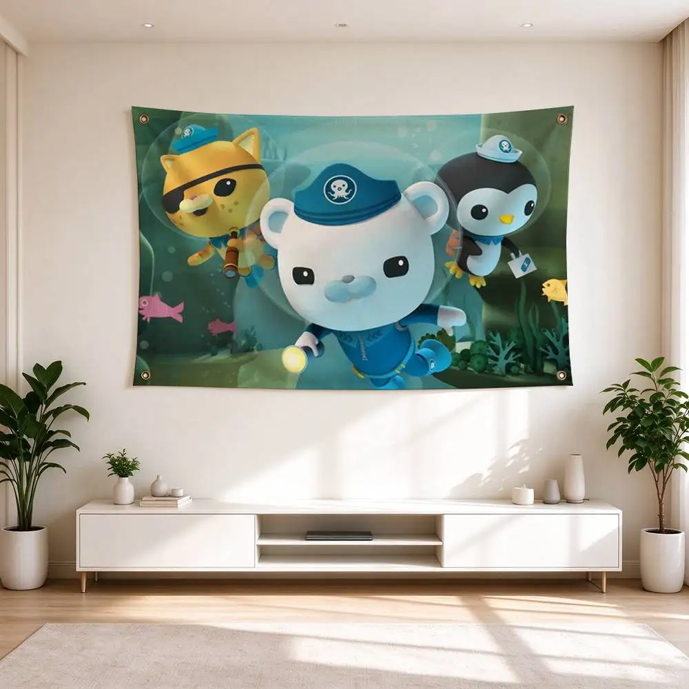 C-Cute Underwater Explorer Animal Octonauts  Flags Wall Hanging Tapestry Outdoor Garage Room Decorative flag Background Blanket
