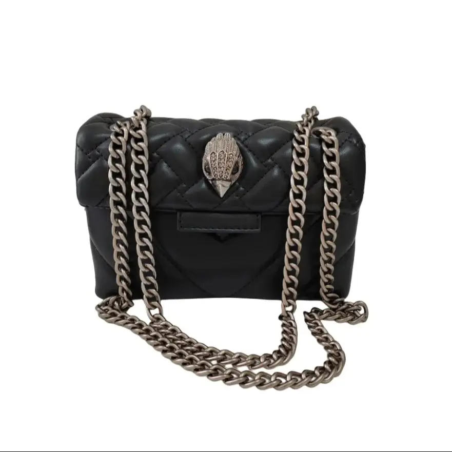 

New Design Classic Black MIni Square Black Handbags Small Size Fashion Brand Crossbody Bag Band Eagle Head On The Front Flap