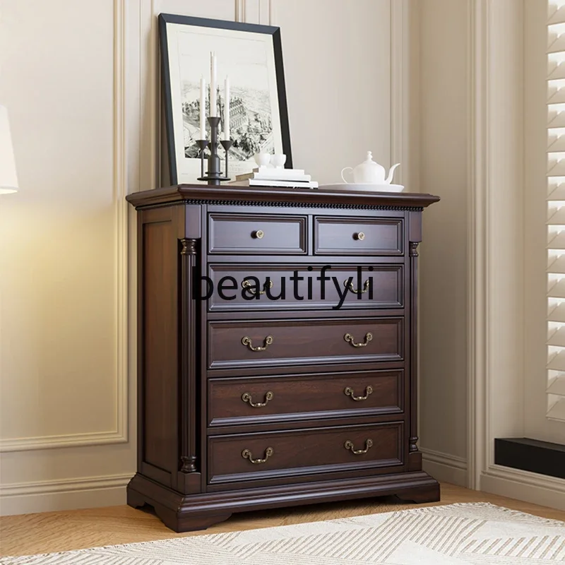 

American chest solid wood classic retro six-bucket chest of drawers bedroom storage