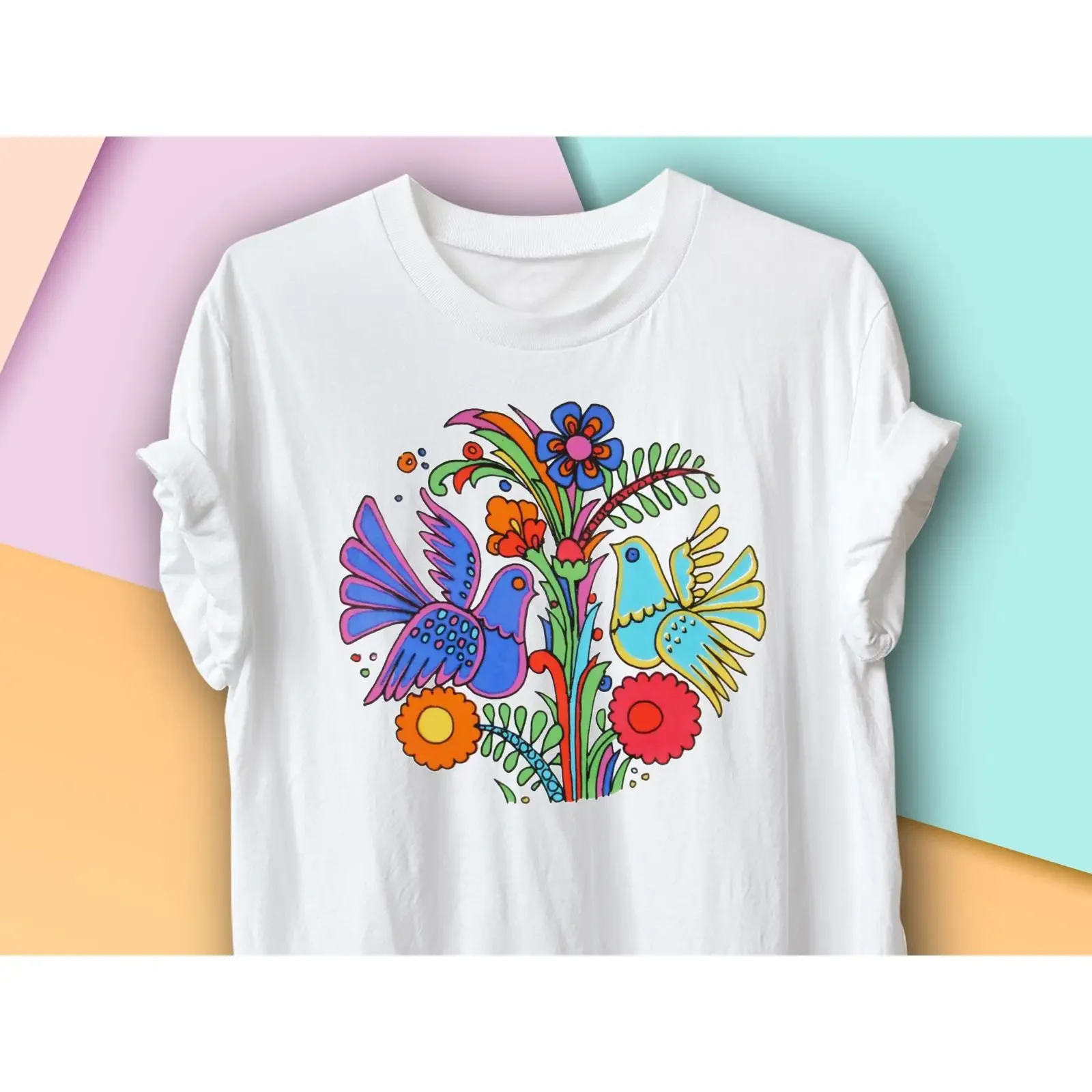 Vintage Acapulco Villeroy and Boch T Shirt Tropical Exotic Jungle Pattern Mid Century vintage Washed Stretched streetwear homme