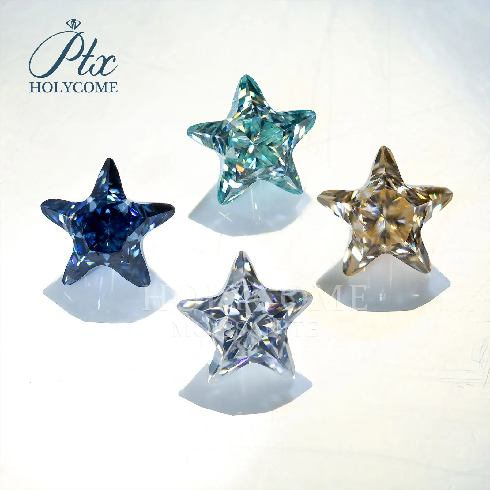 

PTX GRA Full Color Size Free Loose Moissanite Stone Star Cut VVS1 MutiColor Loose Lab Grown Diamond Gemstones Wholesale Price