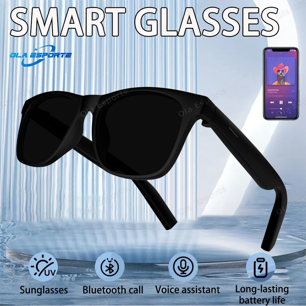 

New Wireless Smart Glasses Bluetooth Call Music Outdoor Sport Headphone HIFI Black Technology Anti-touch UV Sunglasses Men Women
