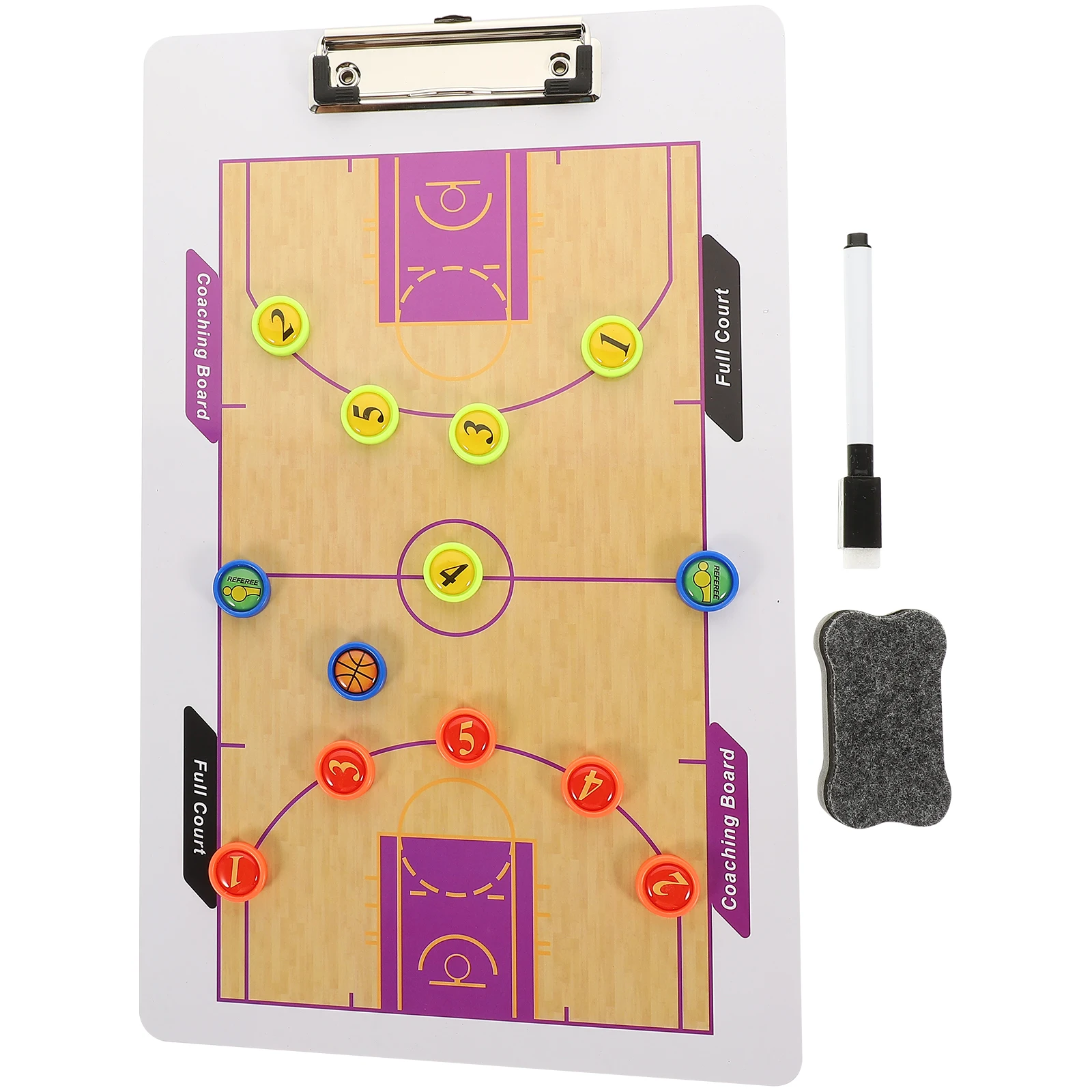 

Basketball Board Double Sided Dry Erase Portable Clipboard Sturdy PVC Basketball Accessories Marker Included