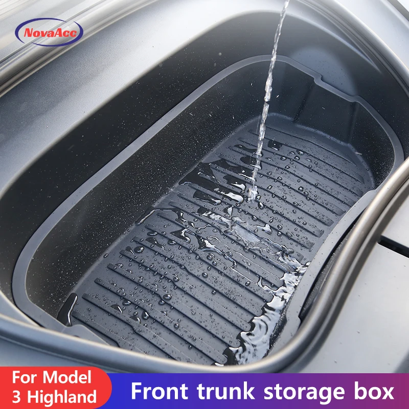 

For Tesla Model 3 Highland 2024 Front Trunk Organizer Frunk Storage Organizer Front Trunk Mat Waterproof Storage Box Accessories