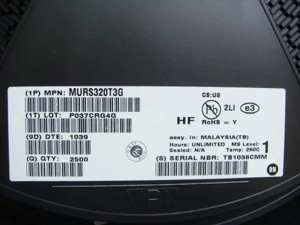 

20 шт./лот MURS320T3G U3D DO-214AB 3A/200V интегральная схема