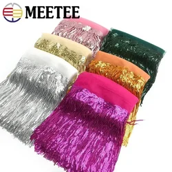 1/2/5Yards Meetee 10/18 cm Pailletten Kwastje Kant Trim Fringe Trimmen Lint voor Kleding jurk Decoratie DIY Naaien Accessoires