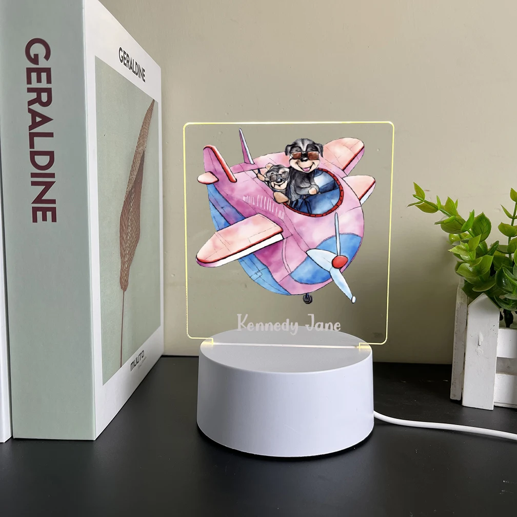 LED color changing night light, children's bedroom decoration gift, remote control+touch seven color USB acrylic fairy tale atmo