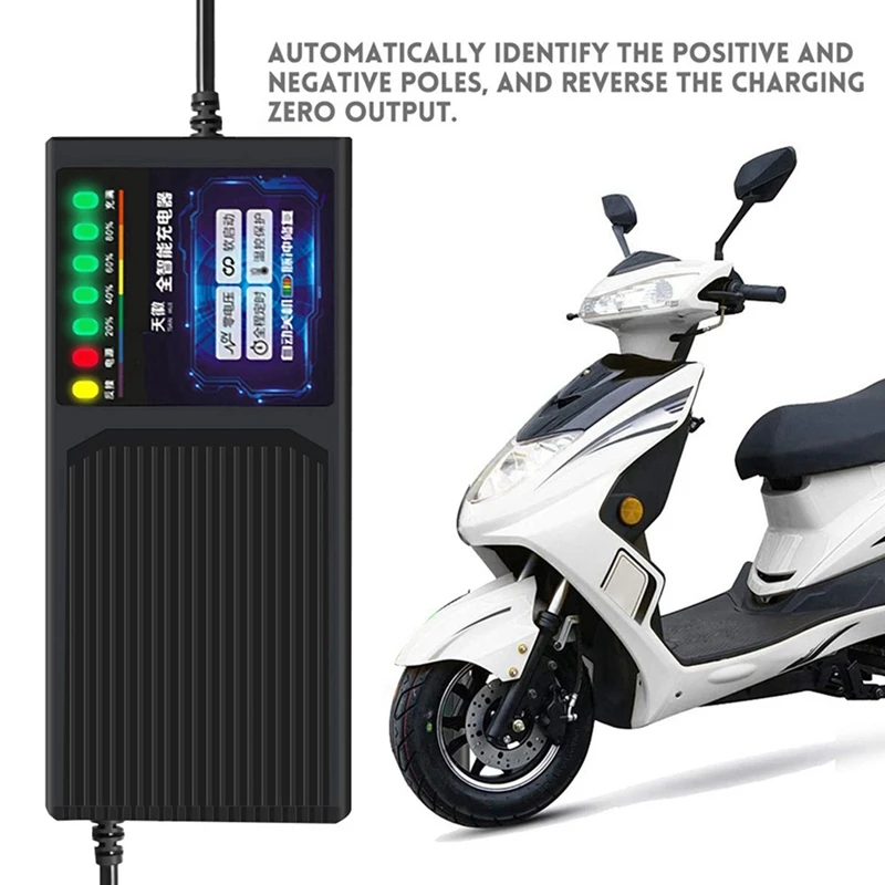 3X 60V 20AH Electric Vehicle Charger With 7 Light Power Display Current Leakage Protection Lead Acid Charger