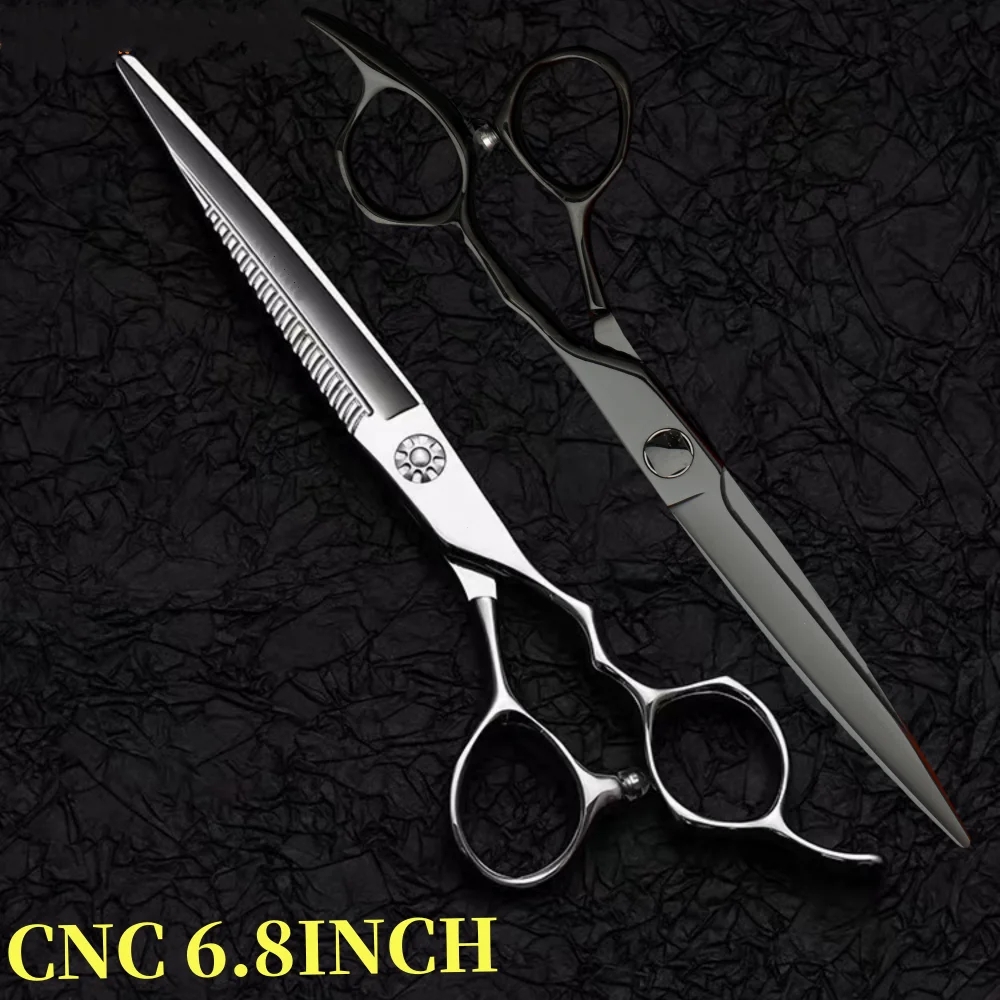 Professional Barber Scissors CNC VG10 Steel 6.8inch Thin hair scissors with teeth on both sides Remove 10%-50% of hair