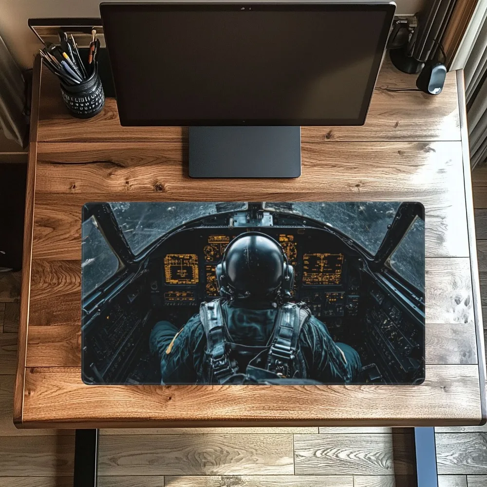 The base is made of anti-slip and durable material, and is decorated high-definition military cockpit design alfombrillas gaming