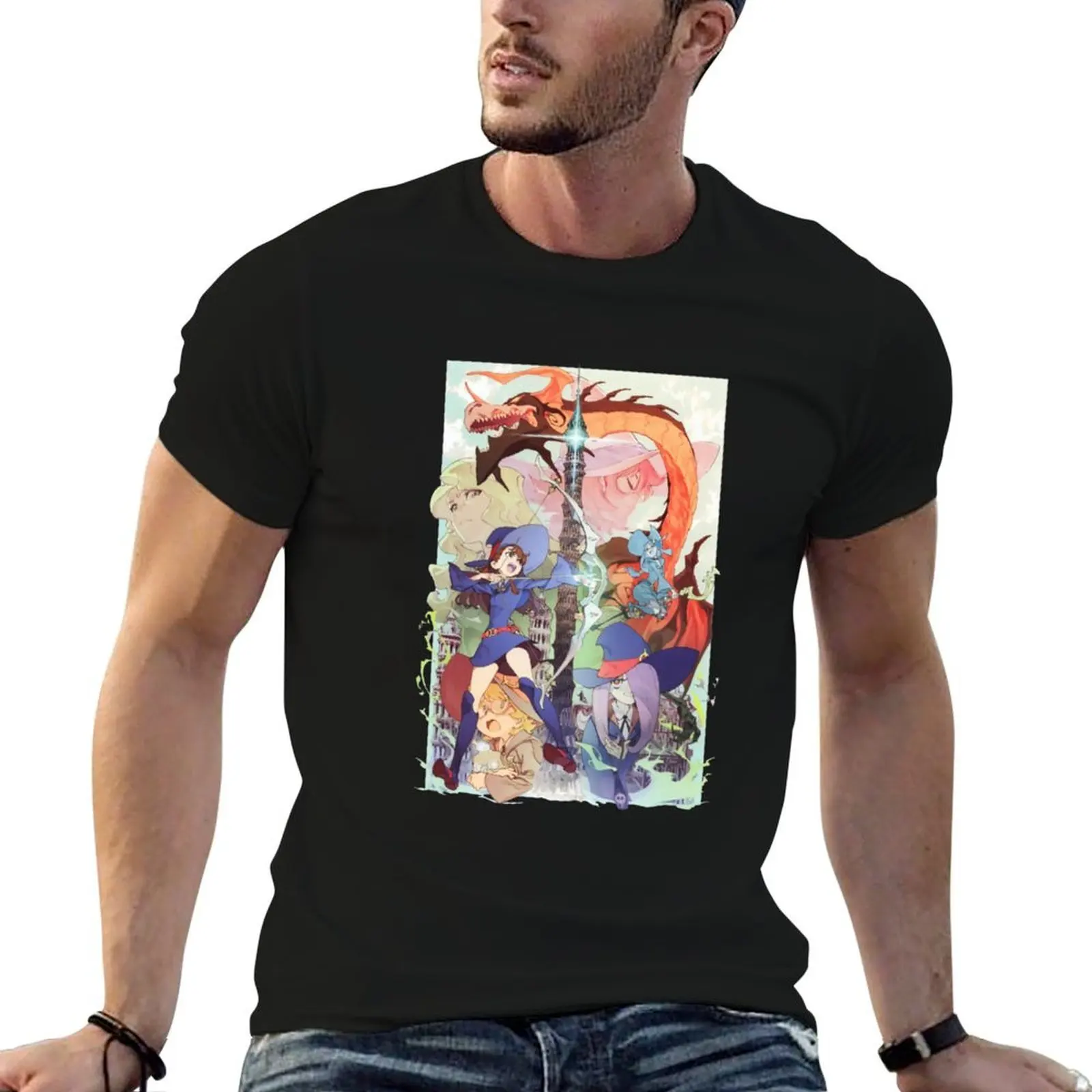Camiseta Little Witch Academia, camisetas para hombre, paquete de camisetas de algodón, camiseta de algodón 100% para hombre, camiseta de algodón