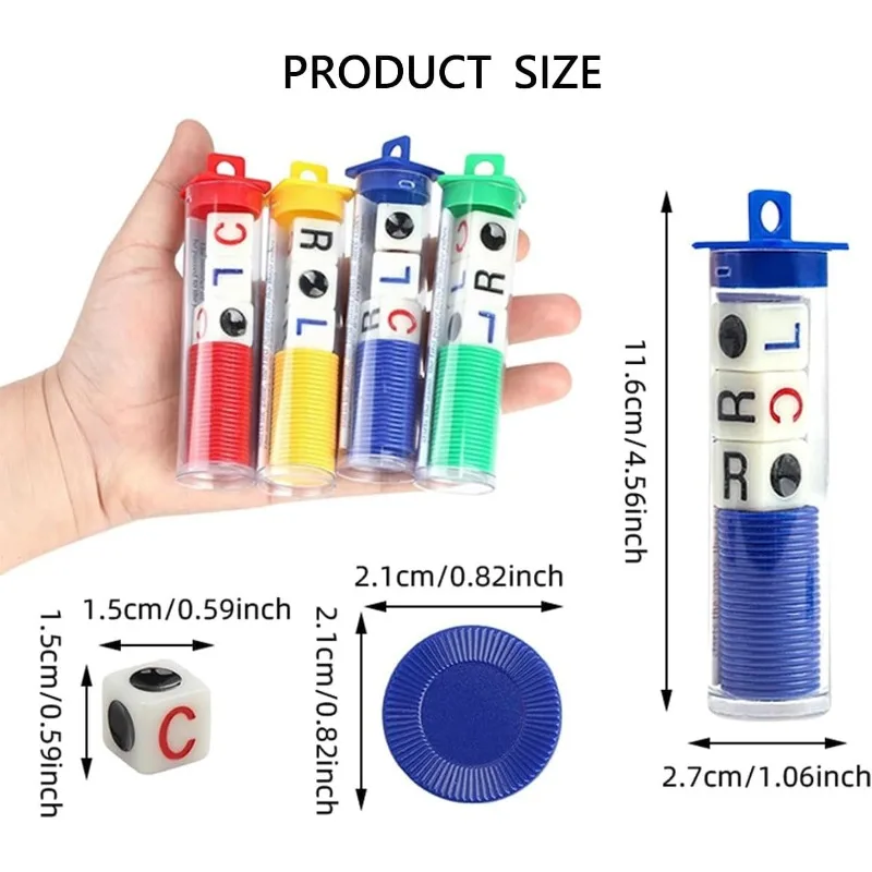 

Набор для игры в кости «Лево-Право-Центр» (4 шт.): кубики и фишки для вечеринок, игр с алкоголем и общения