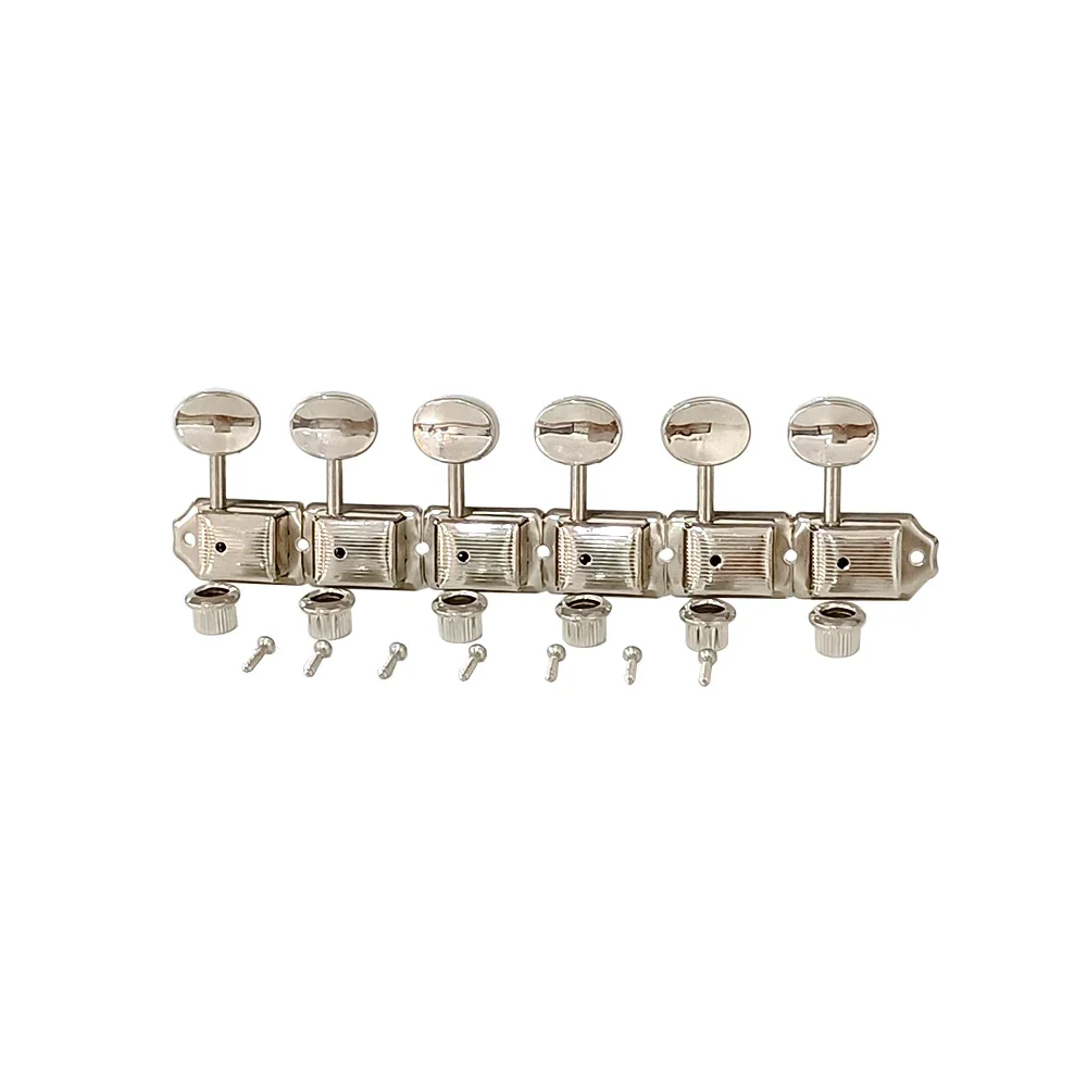 1Set of Nickel Silver 6-in-line Vintage Electric Guitar Machine Heads Tuners Tuning Keys Pegs 6R Guitar Accessories