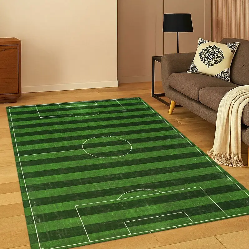 Classic Football Field Soccer Sport Carpet Rug for Bedroom Living Room Sofa Playroom Doormat Home Decor,Kid Area Rug Non-slip