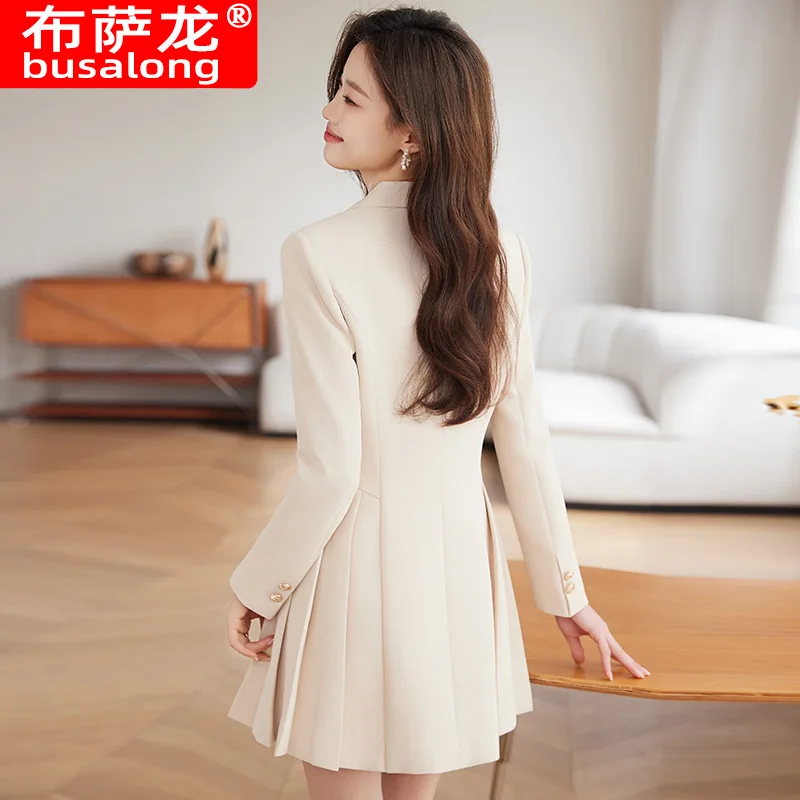 2025New Style Suit Collar Dress Long Sleeve Slim Fit Elegant Professional Dress Workwear Fashion Women's Formal Wear