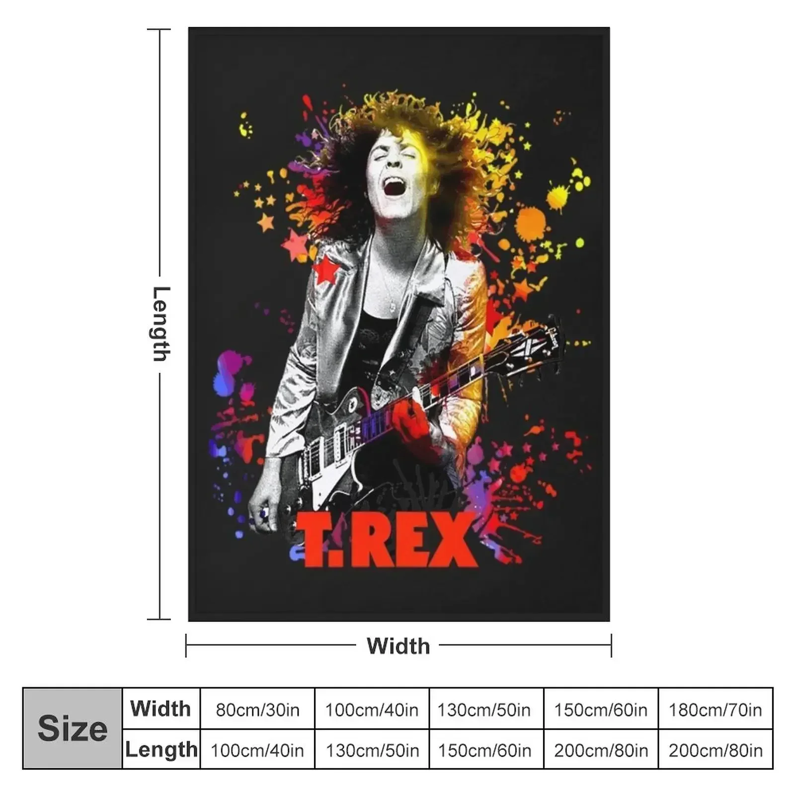 Marc Bolan T-ShirtMarc Bolan T. Rex Paint Splatter Throw Blanket Decorative Sofas Thermal Plaid Blankets