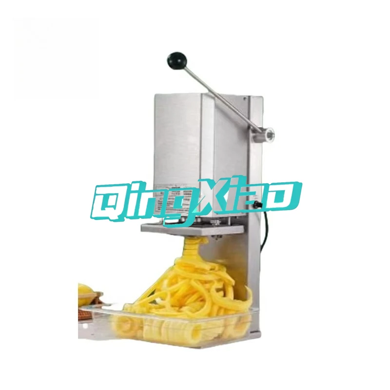 100Kg Per Hour Potato Slicer Spiral Potato Cutter Chains Vegetable Slicer Chopper Grinder Manual 26W Deutstandard