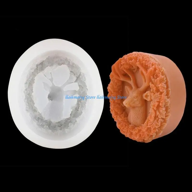 573B Versatile Reindeer Ornament Silicone Mold Great For Crafting Delicious Desserts