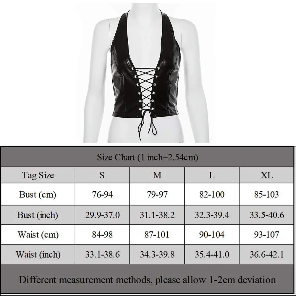 Damska seksowna bielizna skórzana banada punkowe podkoszulki kamizelka bez pleców klubowa odzież imprezowa top damski moda bez rękawów przyczynowe koszulki