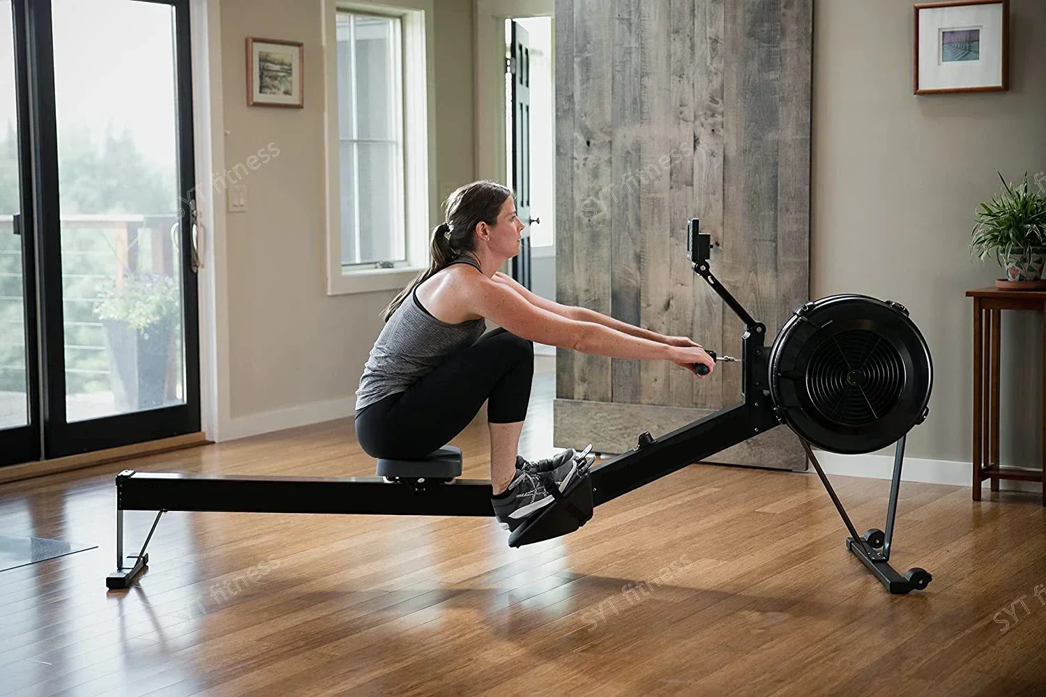 

2022 SYT Hot Selling Portable Cardio Air Rower Machine For Home Use Black Air Rowing Machine Exercise Magnetic rowing machine