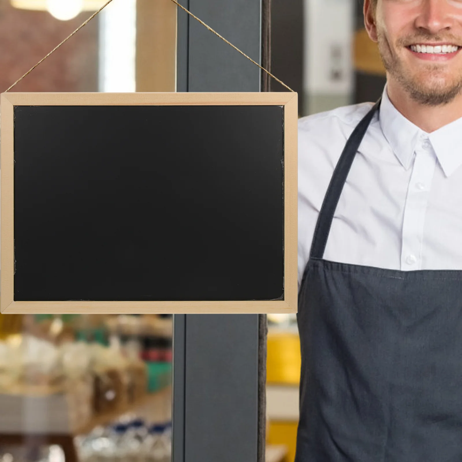 Panneau d'affichage d'étiquette alimentaire pour enfants, tableau noir de bureau, petit, bois, l'inventaire, enrichi, multifonction, signe, attro