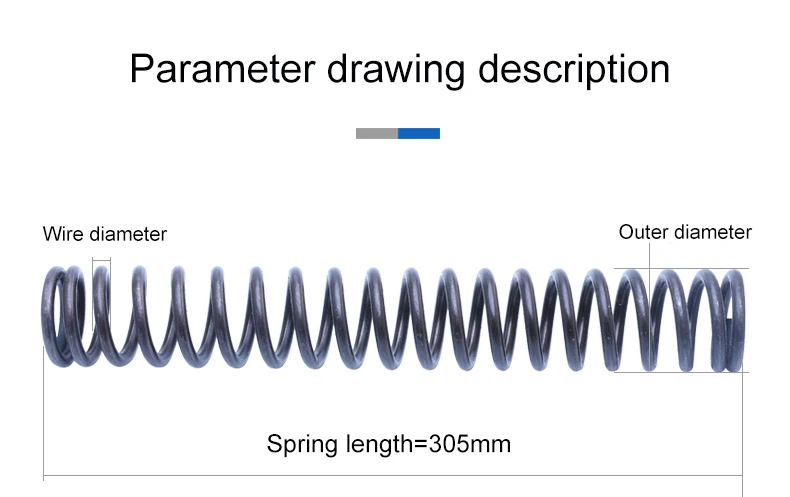 Compression Spring 65 Manganese Steel Pressure Spring Wire Dia 0.3/0.4/0.5/0.6/0.7/0.8mm Outer Dia 3/4/5/6/7/8/10mm Length 305mm