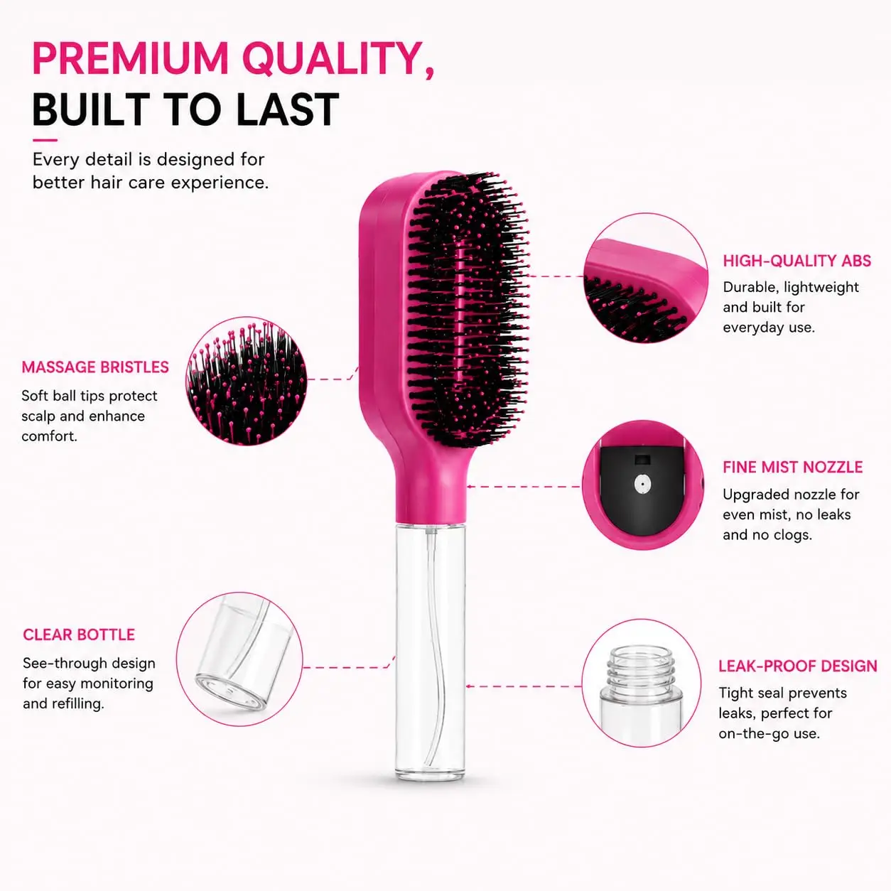 2in1 Sprayer Comb with Detangling Gentle Air Cushion Comb Soft Portable Scalp Massage Anti-Static Hairbrush Hair Styling Tools