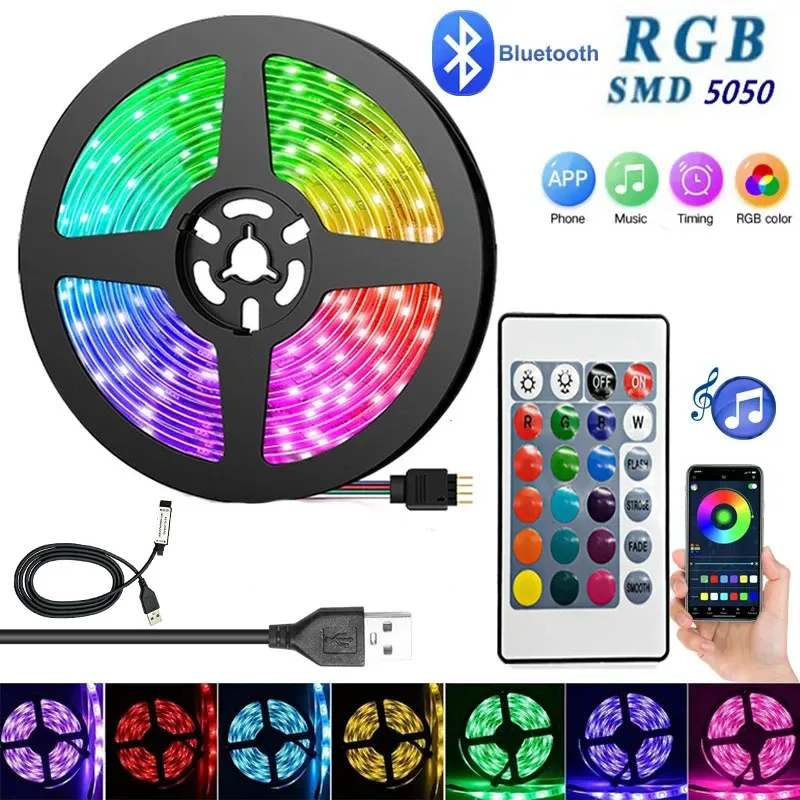 Led Strip Light 15 Meters Led Lights Room Decor 5050 5 Volt Rgb Ribbon Usb Led Tape Colorful Children Into The Room