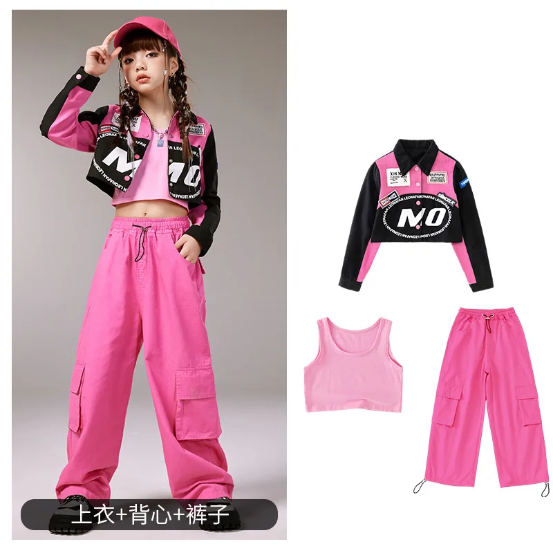Moderne K-pop Jazz Dance Kostüm Mädchen Hip Hop Performance Kleidung Kinder Laufsteg Street Dance Kleidung Mode Bühne Tragen