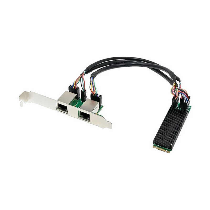 Superior-2.5G Gigabit Network Card M.2 To Dual RJ45 Port Ethernet NIC M.2 B Key And M Key 2500 Mbps RTL8125B Chipset