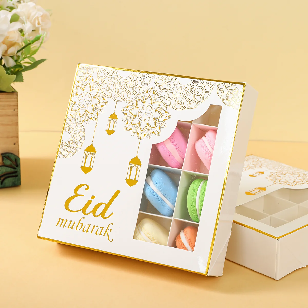 Eid Mubarak Cake Box Cookie Dessert Box Ramadan Decoration for Home 2024 Ramadan Kareem Islam Muslim Party Supplies Eid Al-fitr