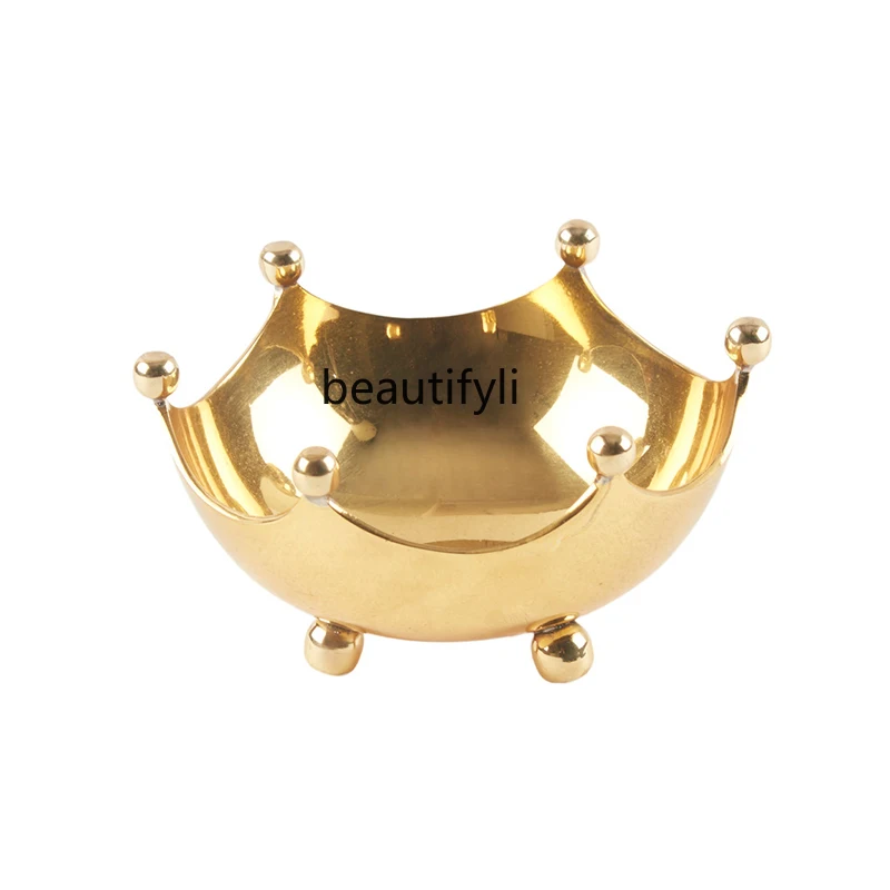 

Crown Decoration Brass Storage American Simple Furnishings Home Decoration