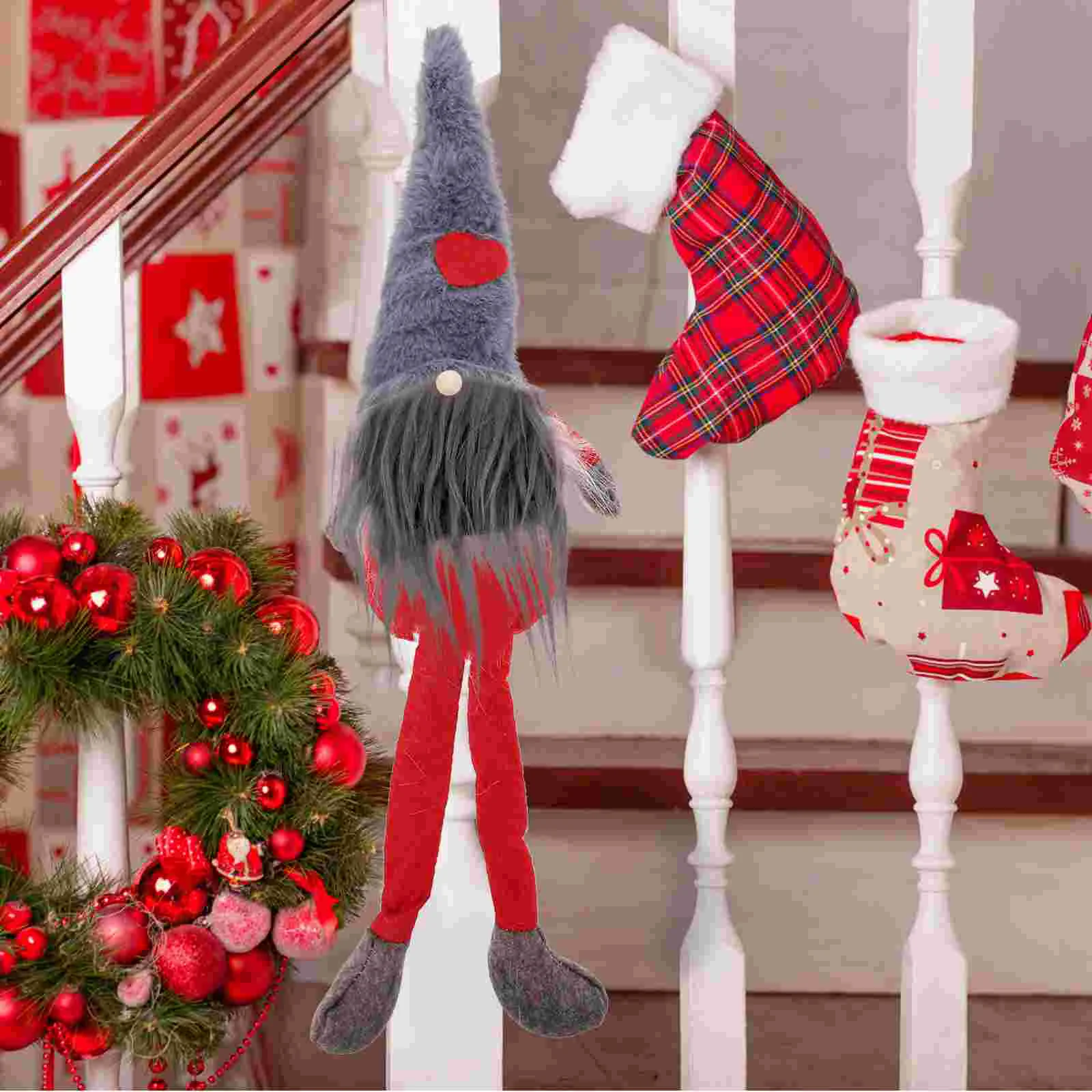 12 Sets Dwarf Beard Faux Fur DIY Accessories Gray Gnome Santa Decor Pre-Cut Artificial Simulation