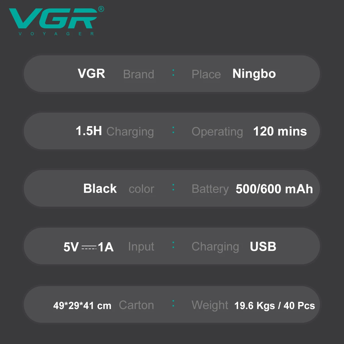 VGR 934 2in1 المتقلب المهنية مقص الشعر قابلة للشحن آلة حلاقة اللاسلكي الأنف المتقلب مقاوم للماء الشعر المتقلب للرجال