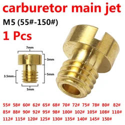 5Pcs / 8Pcs Main Jet M5 5mm #55-150 For Dellorto Carburetor SHA/SHB/UA/UB/PHBG/VHB-CS/VHBT-CS Carb Injector Nozzle