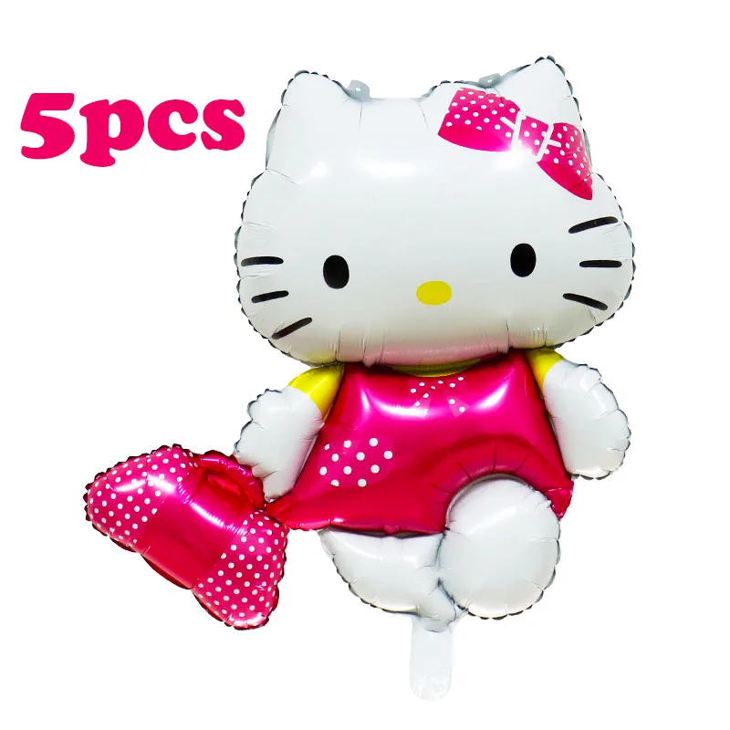 5Pcs Cartoon Hello Kitty Foil Balloon decorazione della festa di compleanno della ragazza palloncino in pellicola di alluminio palloncino giocattolo