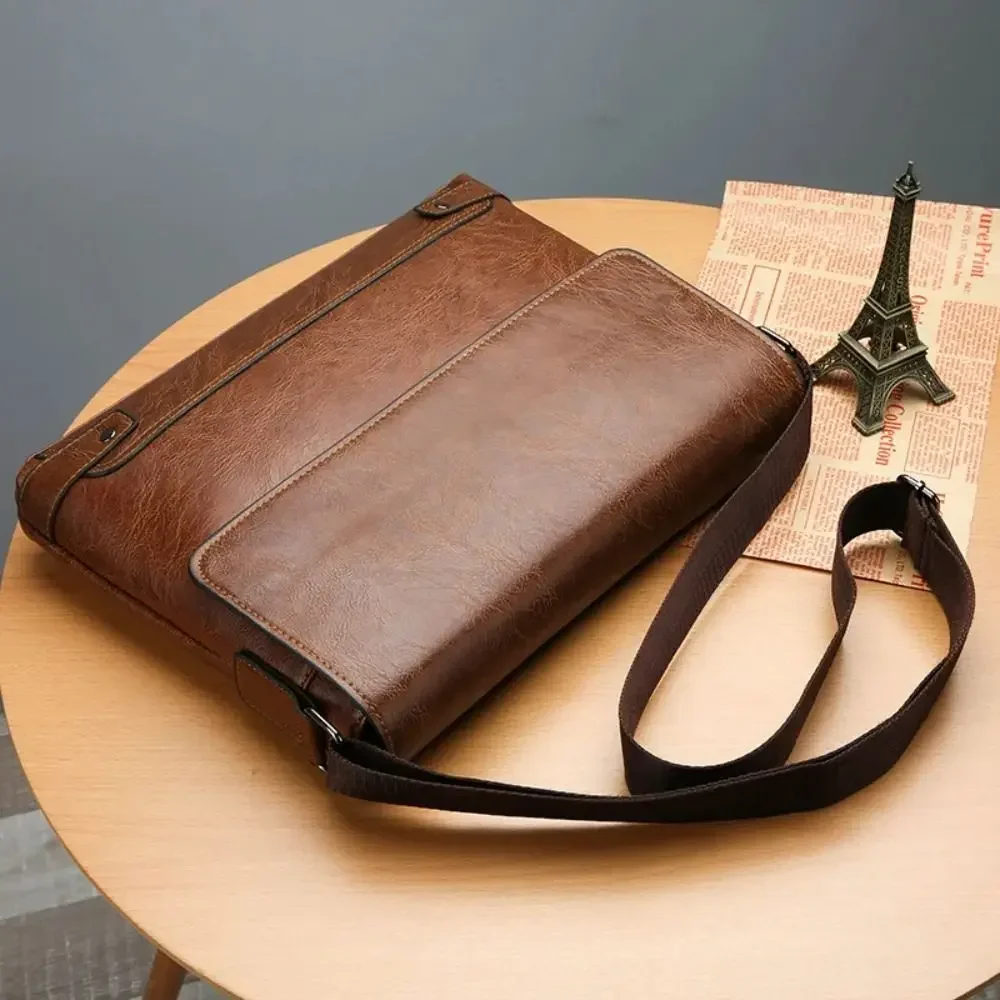 Maletín para hombre de cuero PU, bolso Boston para ir al trabajo, portátil, hombro, ejecutivo, trabajo de negocios, bandolera, bolso lateral de diseñador