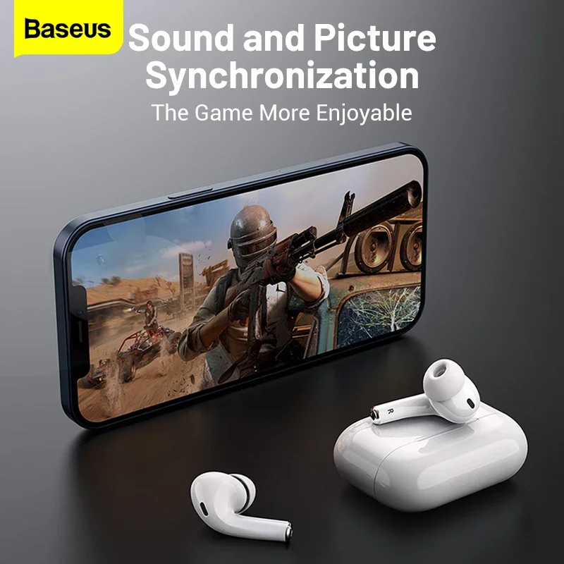 Baseus Encok W3 Headphones Wireless Bluetooth 5.0 Earphones TWS Noise Reduction Hifi Earbuds with Mic Fone Gamer Headset Pro