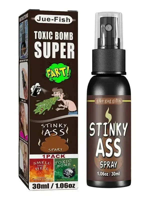 30ML Liquid Fart Spray Can Stink Bomb Ass-Smelly Stinky Gas Crap Gag Prank Non Toxic Smells Novelties Toy Joke Party Supplies