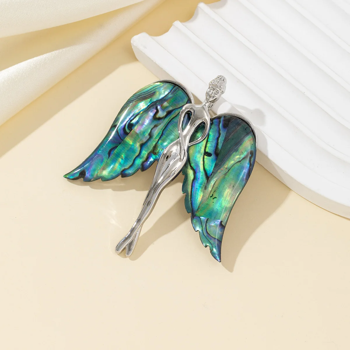 Inlaid with Abalone Shell and Black Butterfly Shell Natural Cotton Shell Angel DIY Accessories