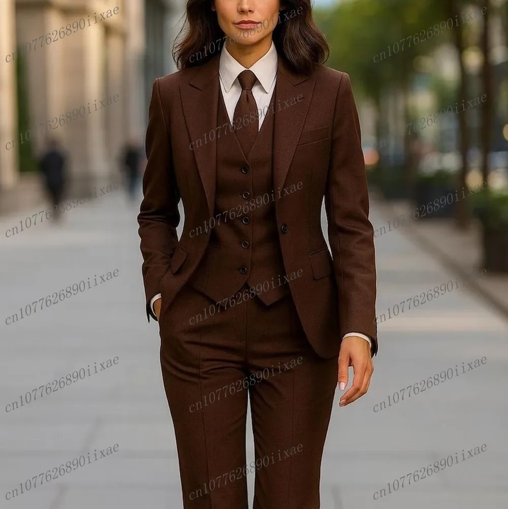 ミントグリーンフォーマルな機会の女性スーツ結婚式パーティービジネスオフィスレディタキシード 3 点セットブレザーベストパンツカスタマイズ