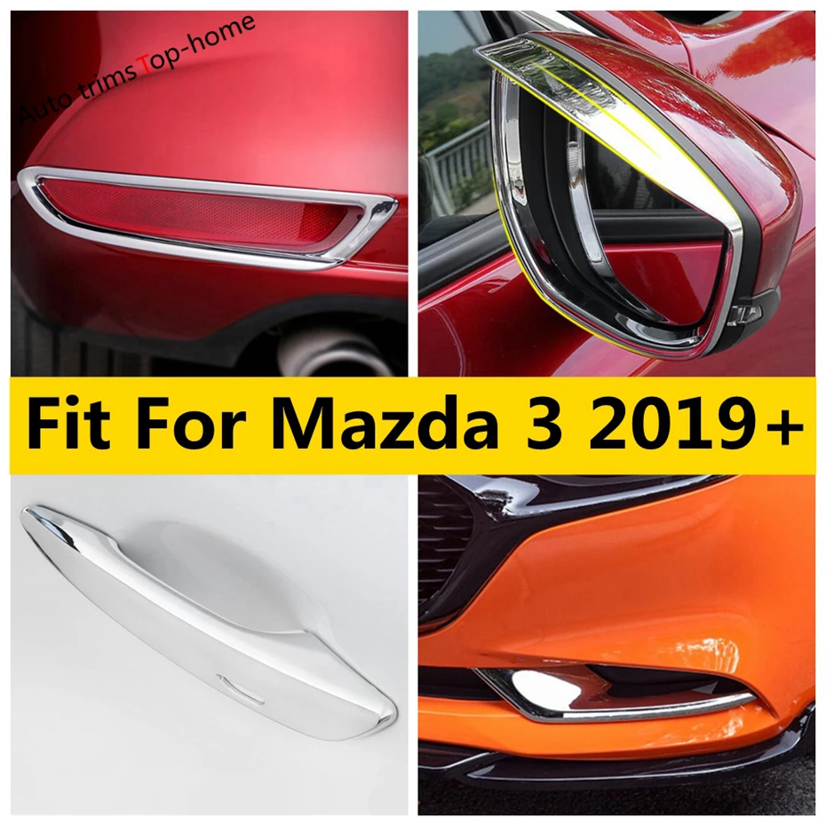 

ABS Chrome Front Rear Fog Light Lamp Rearview Mirror Decor Frame Door Handle Bowl Cover Trim For Mazda 3 2019 - 2023 Accessories