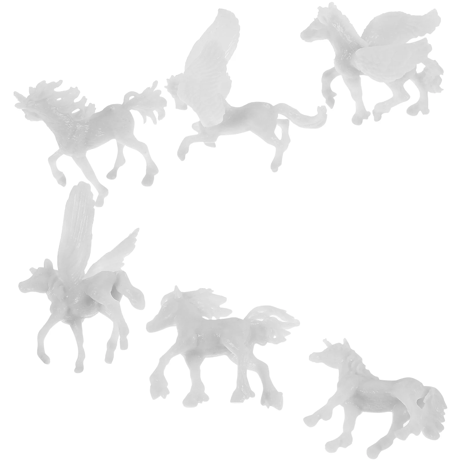 

6 Pcs Animal Model Painting Unicorn Figurines Kids Crafts DIY Toy Figures Suite Material Child